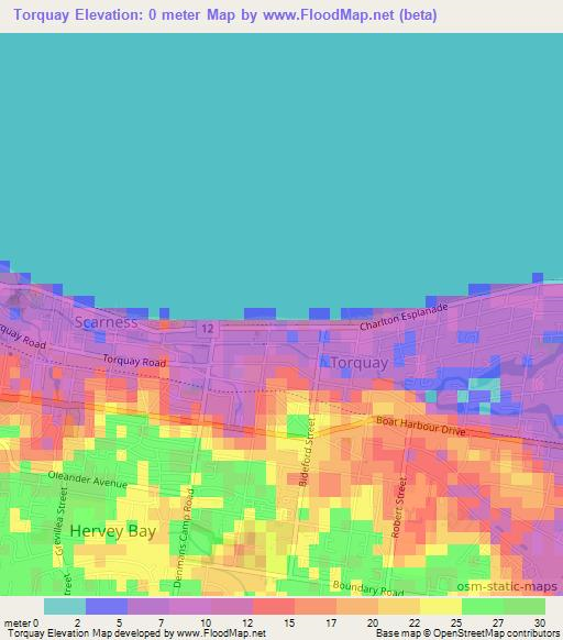 Torquay,Australia Elevation Map
