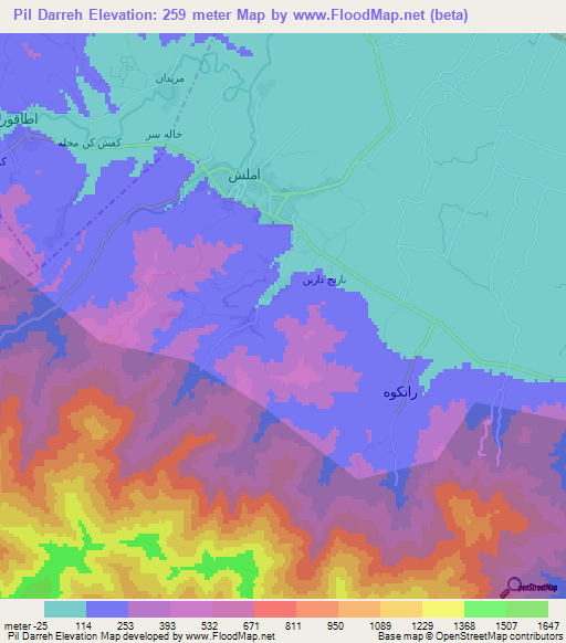 Pil Darreh,Iran Elevation Map