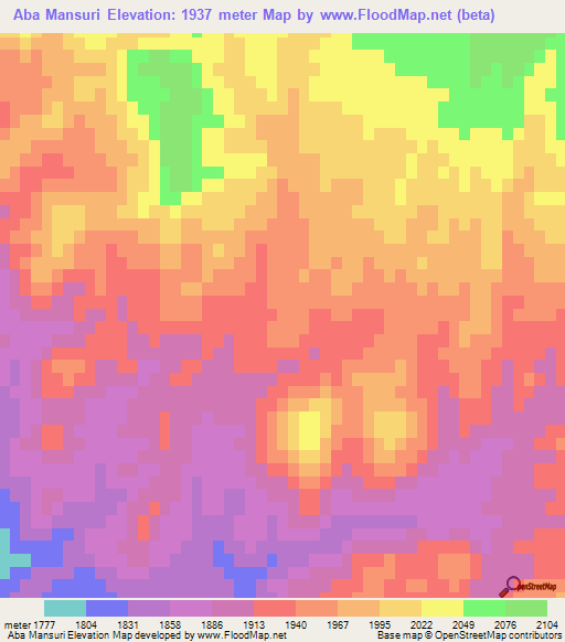 Aba Mansuri,Iran Elevation Map