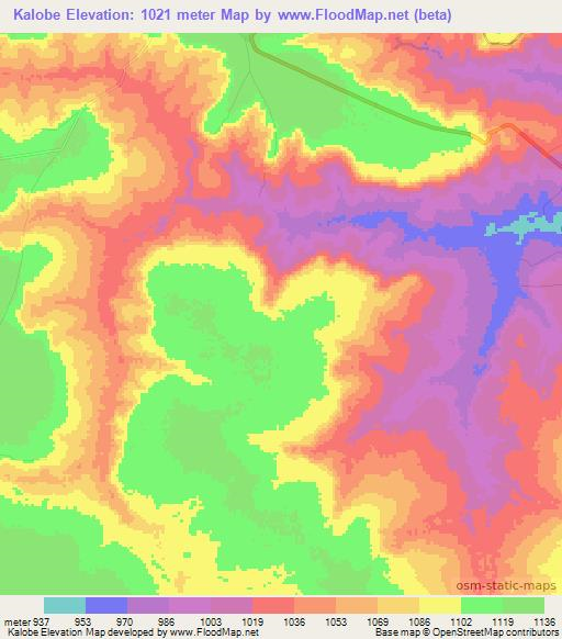 Kalobe,Congo (Kinshasa) Elevation Map