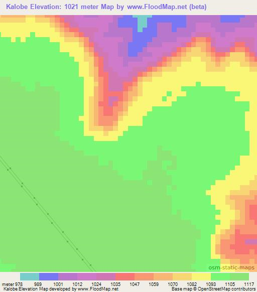Kalobe,Congo (Kinshasa) Elevation Map
