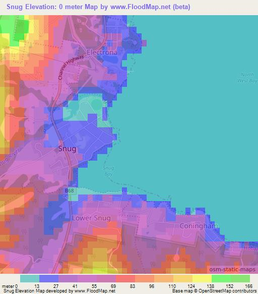 Snug,Australia Elevation Map