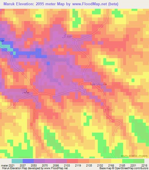 Maruk,Iran Elevation Map