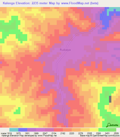 Kalenga,Congo (Kinshasa) Elevation Map