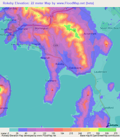 Rokeby,Australia Elevation Map