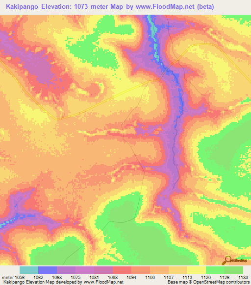 Kakipango,Congo (Kinshasa) Elevation Map