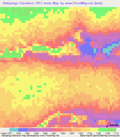 Kakipango,Congo (Kinshasa) Elevation Map