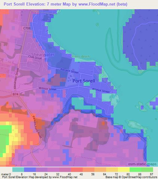 Port Sorell,Australia Elevation Map