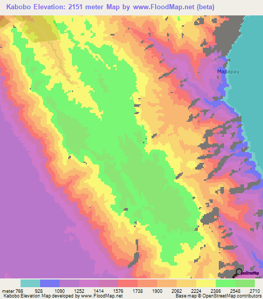 Kabobo,Congo (Kinshasa) Elevation Map