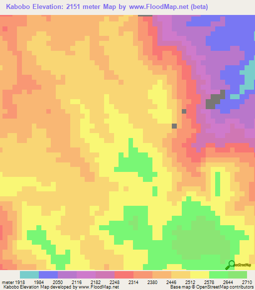 Kabobo,Congo (Kinshasa) Elevation Map