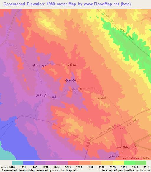 Qasemabad,Iran Elevation Map