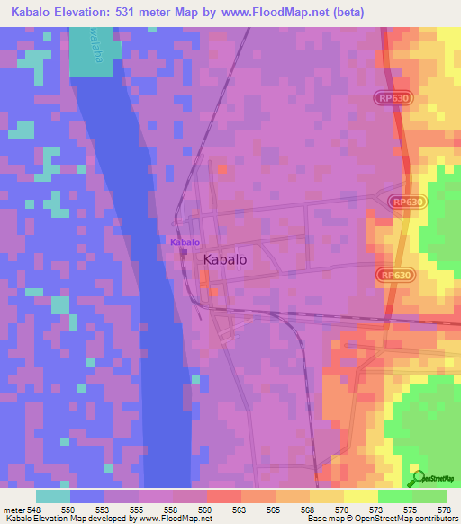 Kabalo,Congo (Kinshasa) Elevation Map