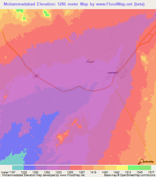 Mohammadabad,Iran Elevation Map