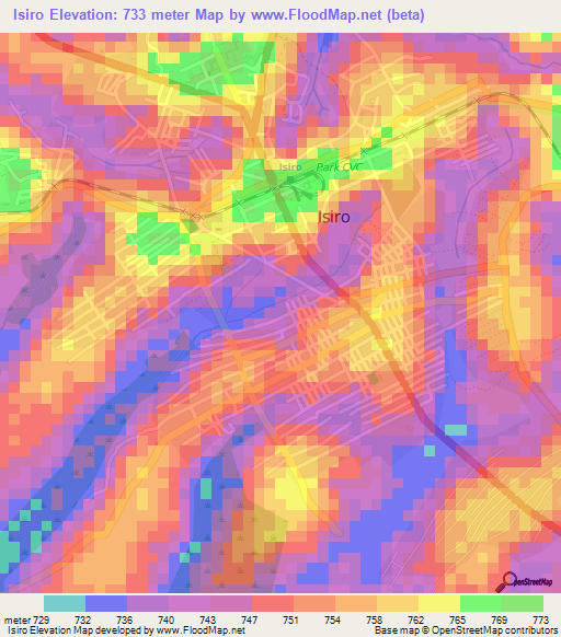 Isiro,Congo (Kinshasa) Elevation Map