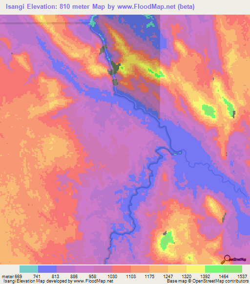 Isangi,Congo (Kinshasa) Elevation Map