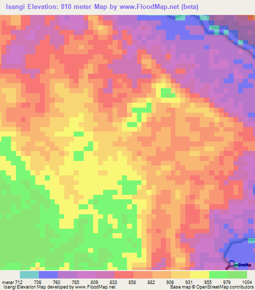 Isangi,Congo (Kinshasa) Elevation Map