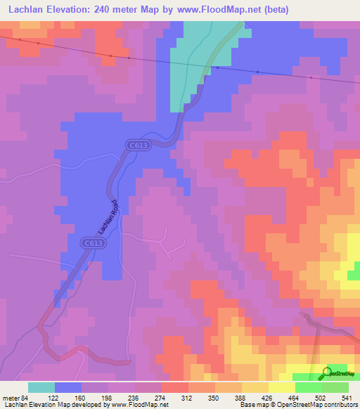 Lachlan,Australia Elevation Map