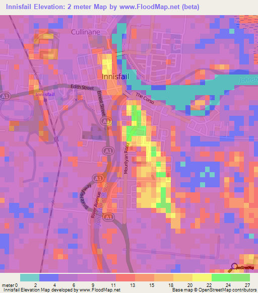 Innisfail,Australia Elevation Map
