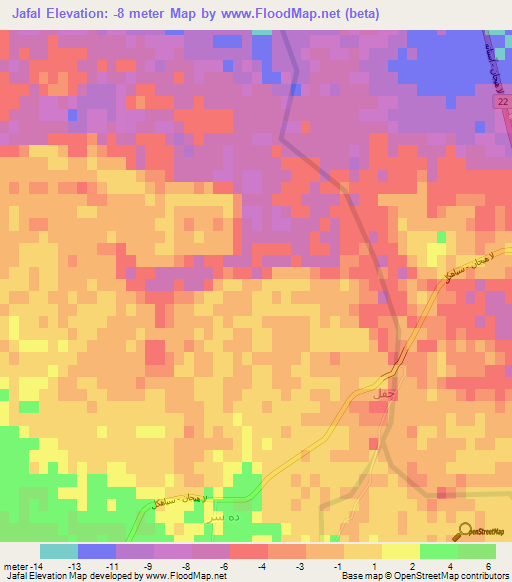 Jafal,Iran Elevation Map