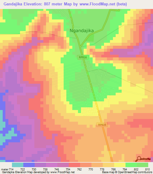 Gandajika,Congo (Kinshasa) Elevation Map