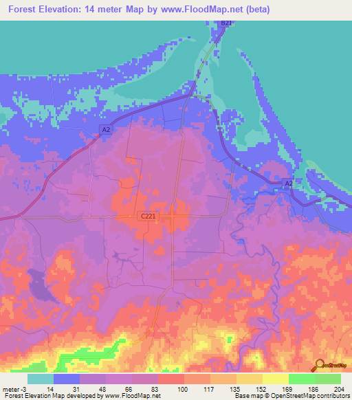Forest,Australia Elevation Map