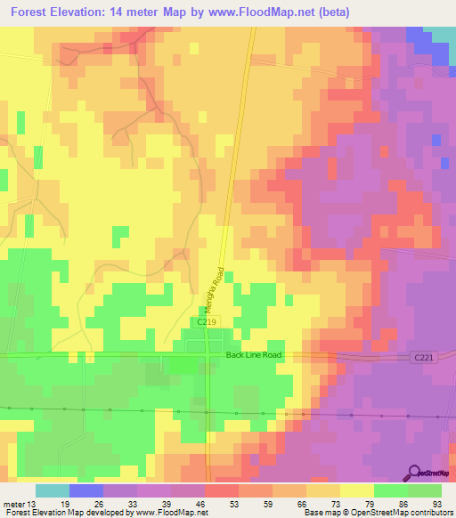 Forest,Australia Elevation Map