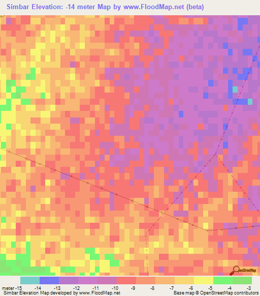Simbar,Iran Elevation Map