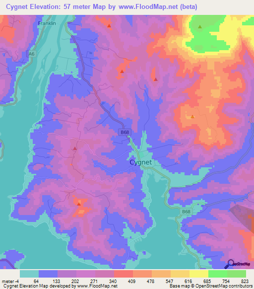 Cygnet,Australia Elevation Map