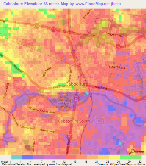 Caboolture,Australia Elevation Map