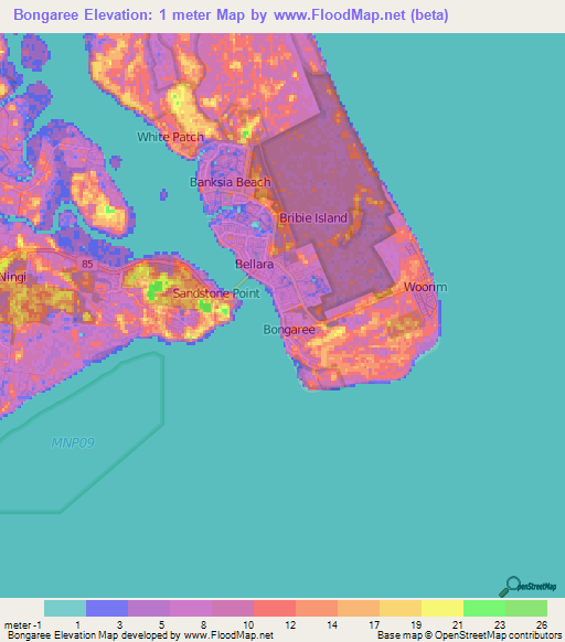 Bongaree,Australia Elevation Map