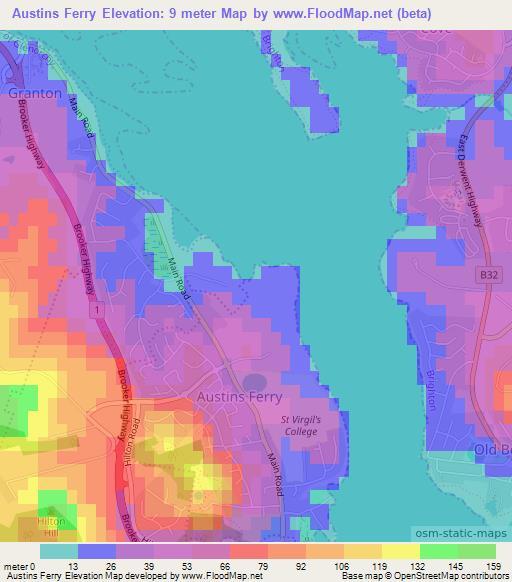 Austins Ferry,Australia Elevation Map