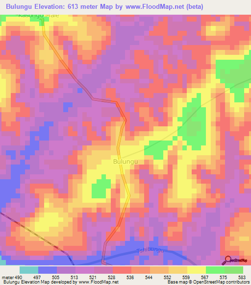 Bulungu,Congo (Kinshasa) Elevation Map