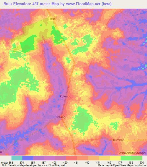 Bulu,Congo (Kinshasa) Elevation Map
