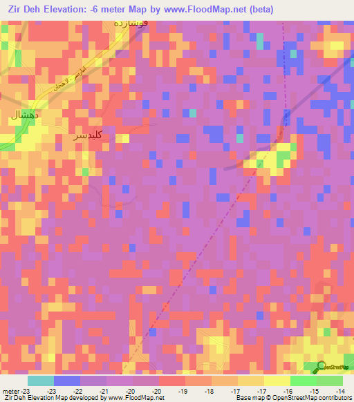 Zir Deh,Iran Elevation Map