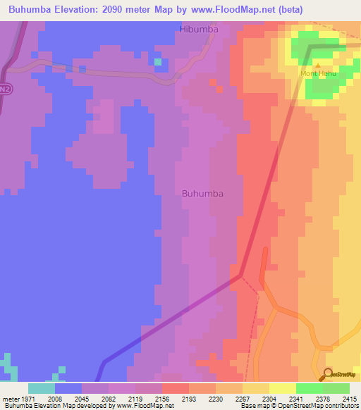 Buhumba,Congo (Kinshasa) Elevation Map