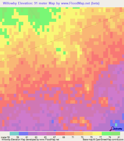 Willowby,New Zealand Elevation Map