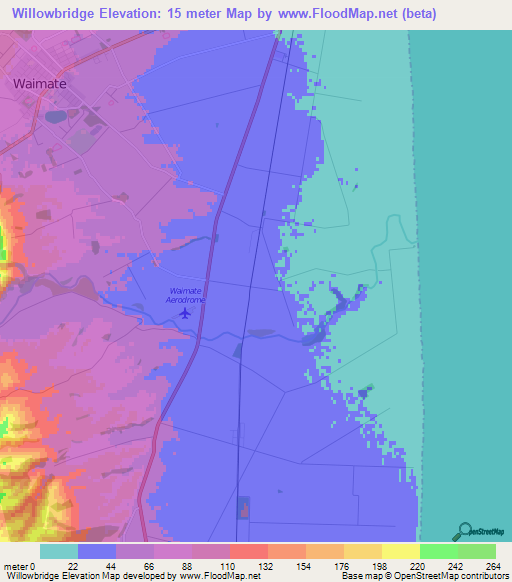 Willowbridge,New Zealand Elevation Map