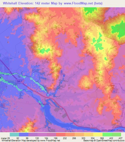 Whitehall,New Zealand Elevation Map