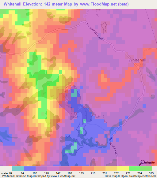 Whitehall,New Zealand Elevation Map