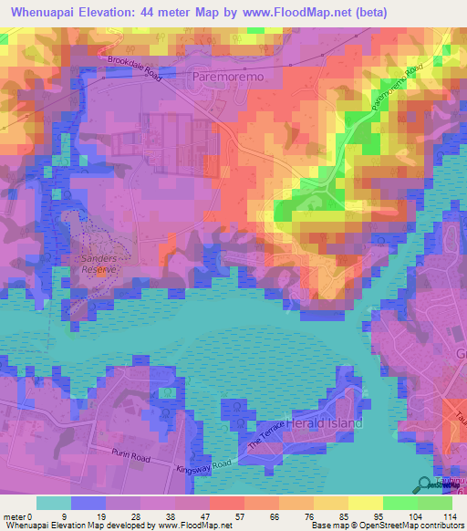 Whenuapai,New Zealand Elevation Map