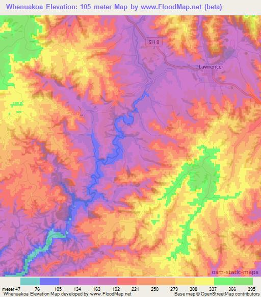 Whenuakoa,New Zealand Elevation Map