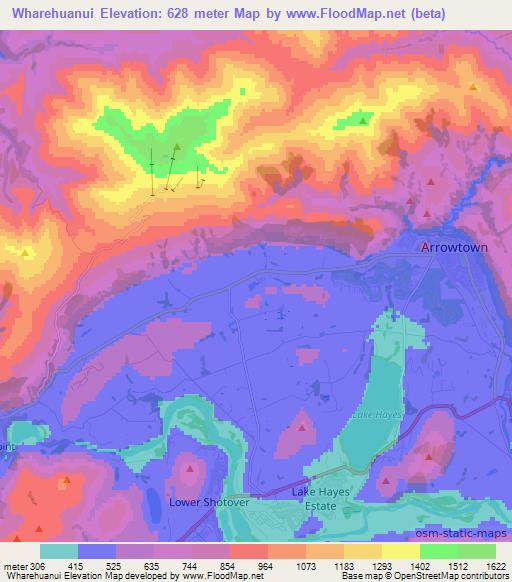 Wharehuanui,New Zealand Elevation Map