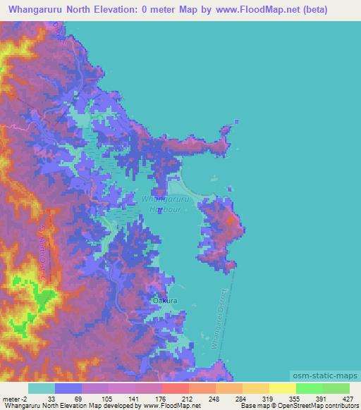 Whangaruru North,New Zealand Elevation Map