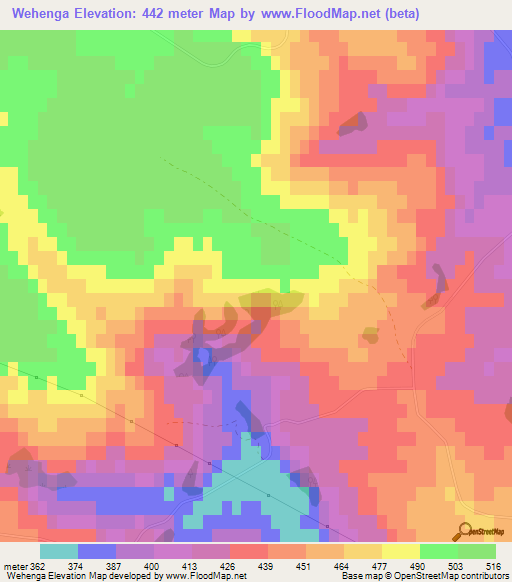 Wehenga,New Zealand Elevation Map