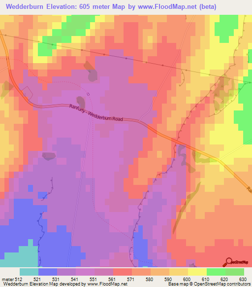 Wedderburn,New Zealand Elevation Map
