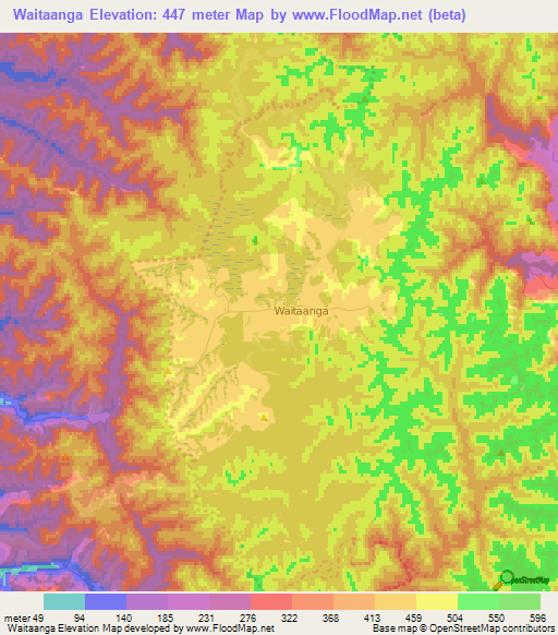 Waitaanga,New Zealand Elevation Map