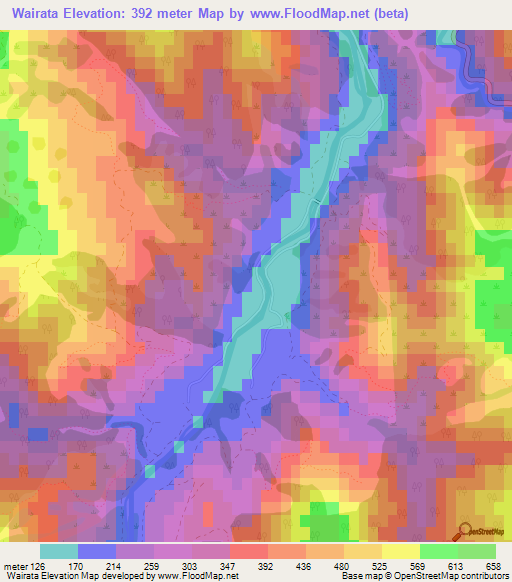 Wairata,New Zealand Elevation Map