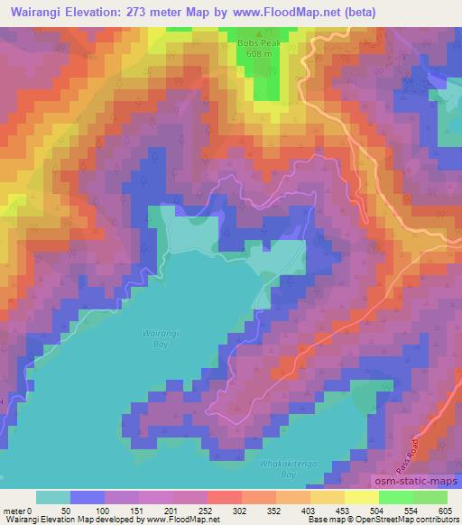 Wairangi,New Zealand Elevation Map