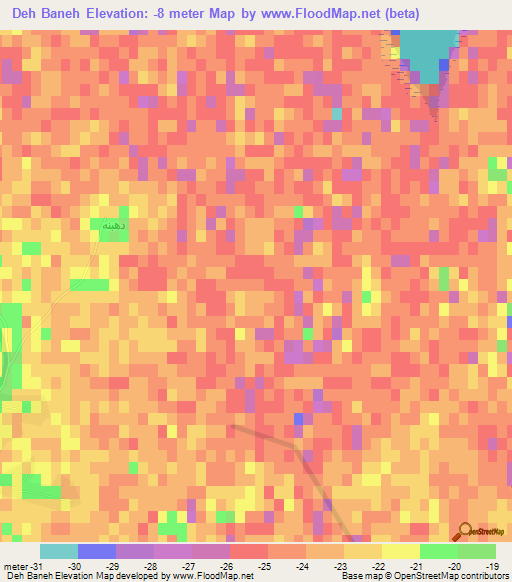 Deh Baneh,Iran Elevation Map