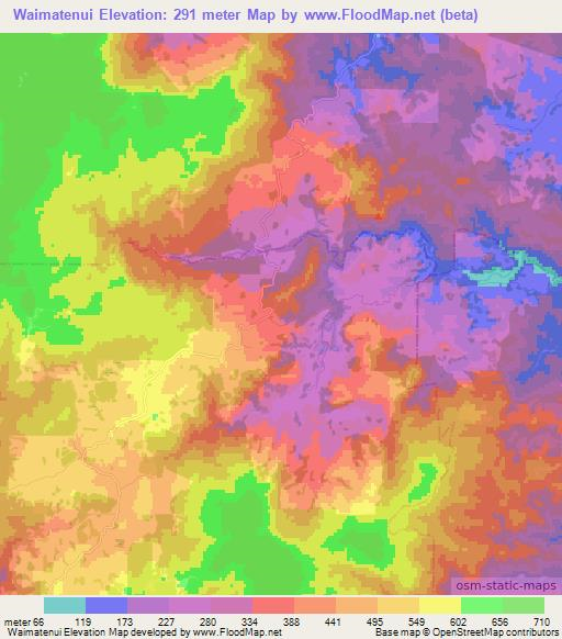 Waimatenui,New Zealand Elevation Map